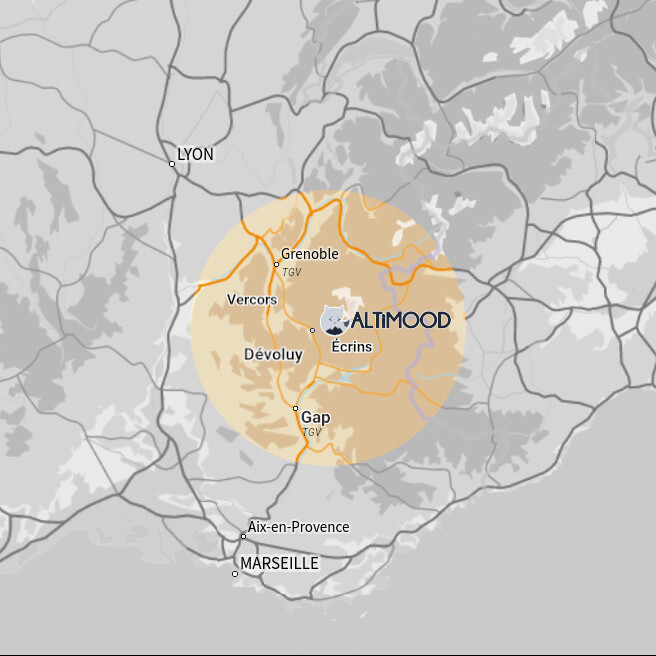 Mapa de los Alpes del sur