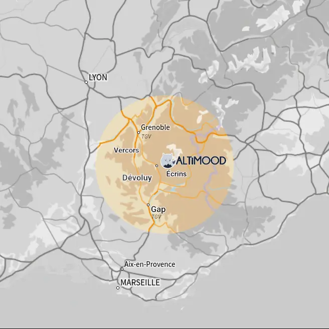 Mapa de los Alpes del sur
