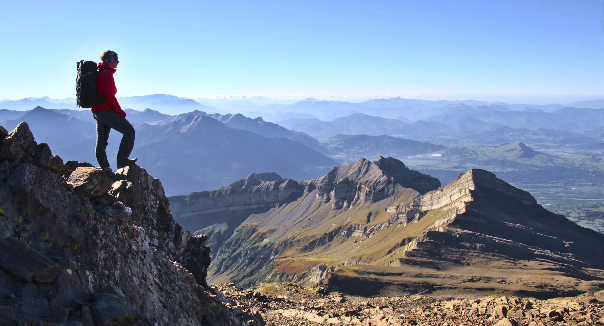 Vista sobre el Champsaur desde la cresta cimera del Vieux Chaillol