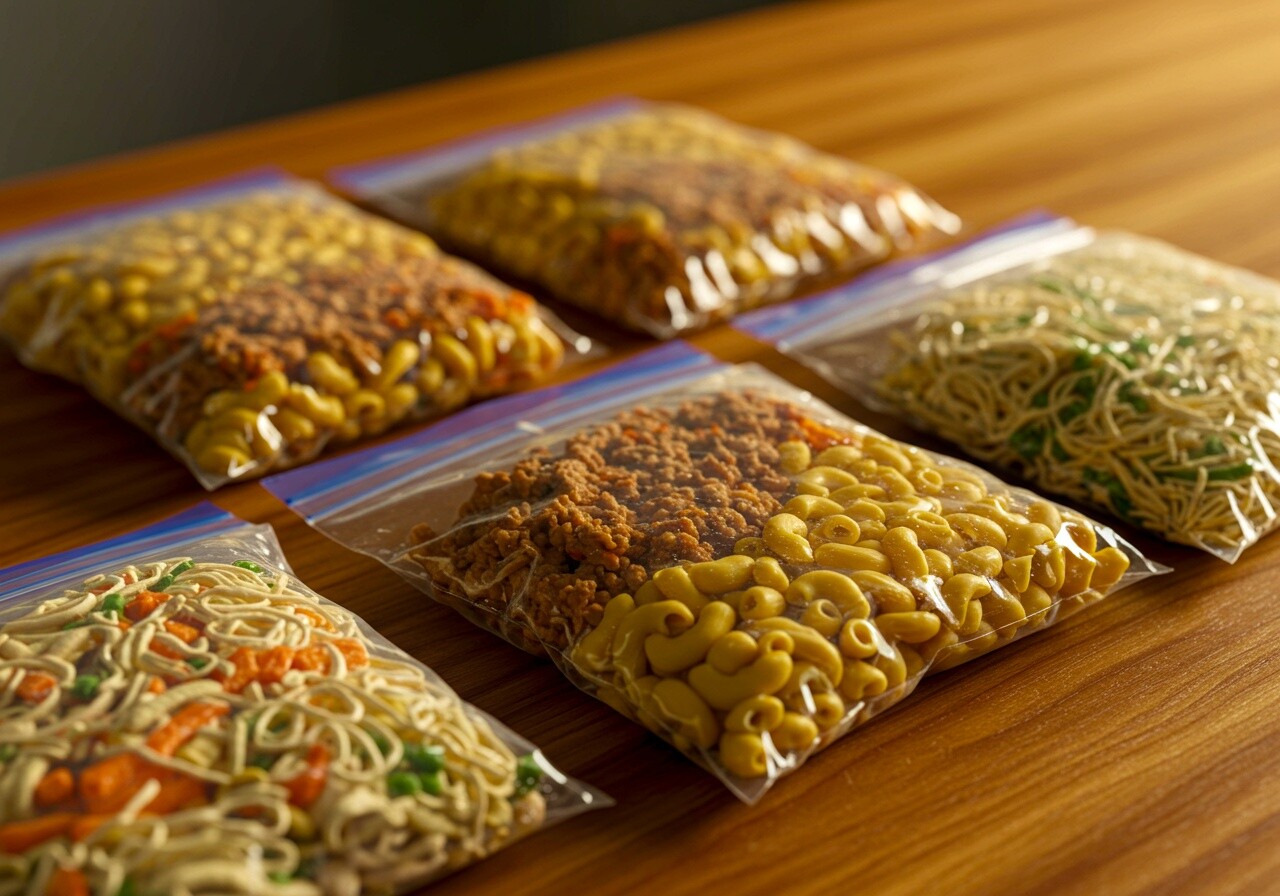 comida de trek en bolsas ziplock